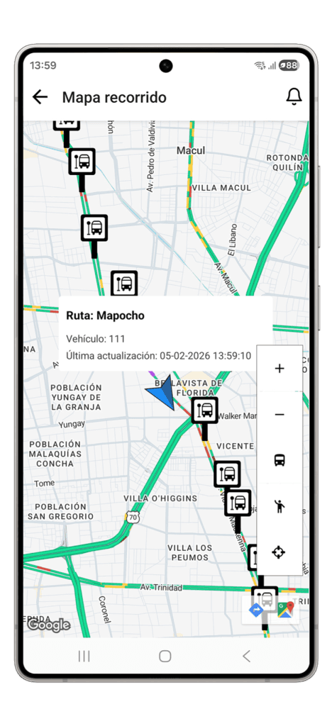 Aplicación móvil pasajeros - pantalla 1