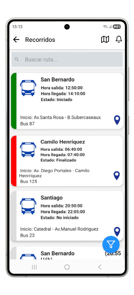 Aplicación móvil pasajeros - pantalla 2